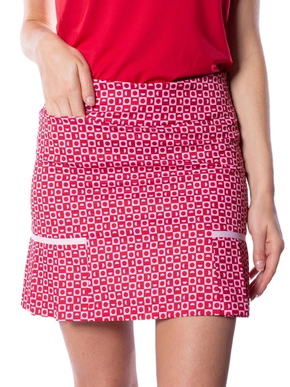 Golftini Women's Pink Patterned Golf Skort